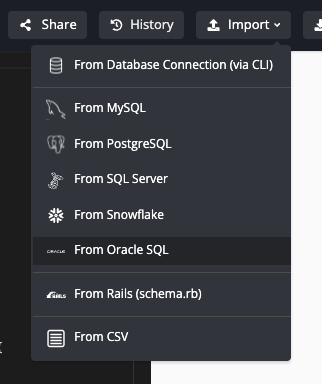 Import from Oracle SQL