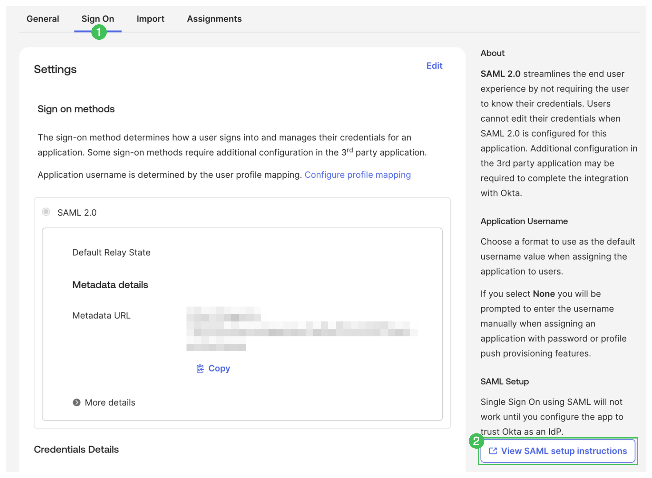 Okta SAML setup instructions